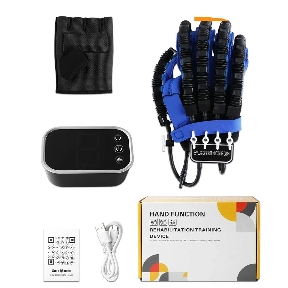 Premium Heated Rehabilitation Robot Gloves for Stroke Recovery - Intelligent Finger Trainer with Voice Announcements, Adjustable