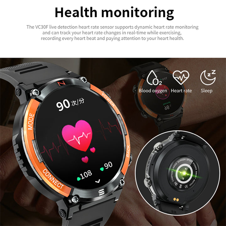 Premium Smartwatch for Men – Full Circle Touch Screen, Bluetooth Call, Waterproof, Heart Rate & Blood Pressure Monitoring,