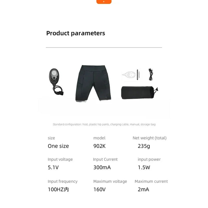 Premium EMS Muscle Stimulation Massage Pants for Weight Loss and Leg Shaping, USB Rechargeable Slimming Yoga Shorts with 