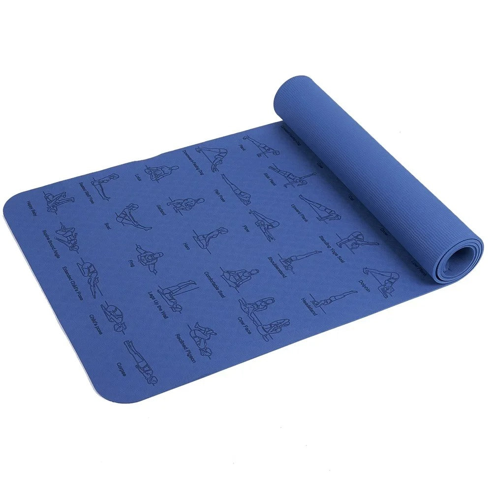 Premium TPE Yoga Mat – 183x61cm Anti-Skid Exercise & Pilates Mat – Eco-Friendly, Durable, Anti-Tear, Non-Slip 