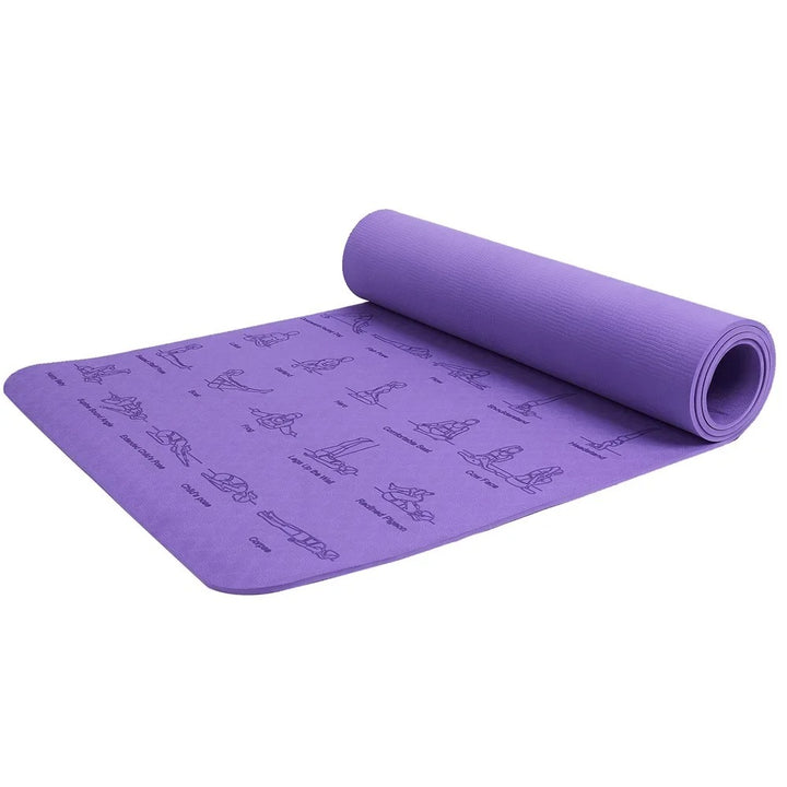 Premium TPE Yoga Mat – 183x61cm Anti-Skid Exercise & Pilates Mat – Eco-Friendly, Durable, Anti-Tear, Non-Slip 