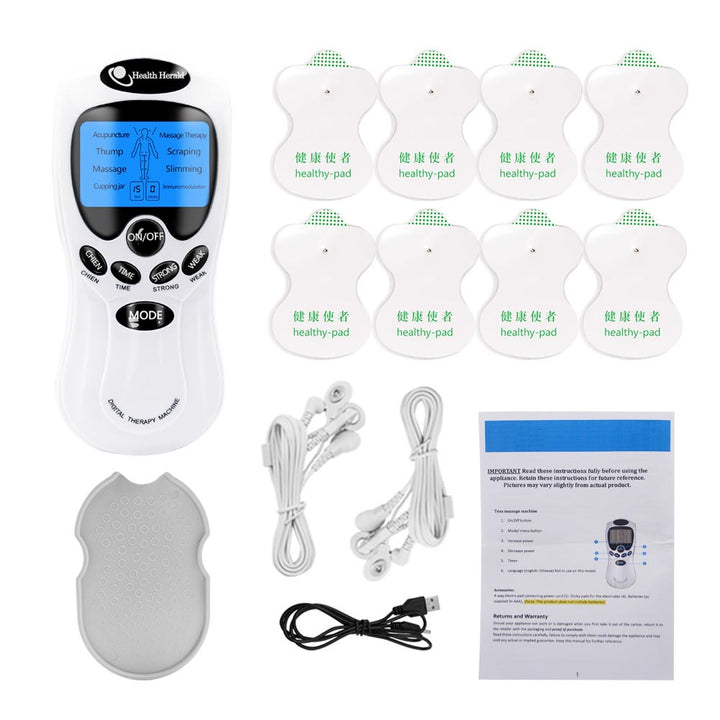 Premium Digital EMS TENS Muscle Stimulator for Body Massage - Acupuncture Therapy Machine with LCD Display, Adjustable 