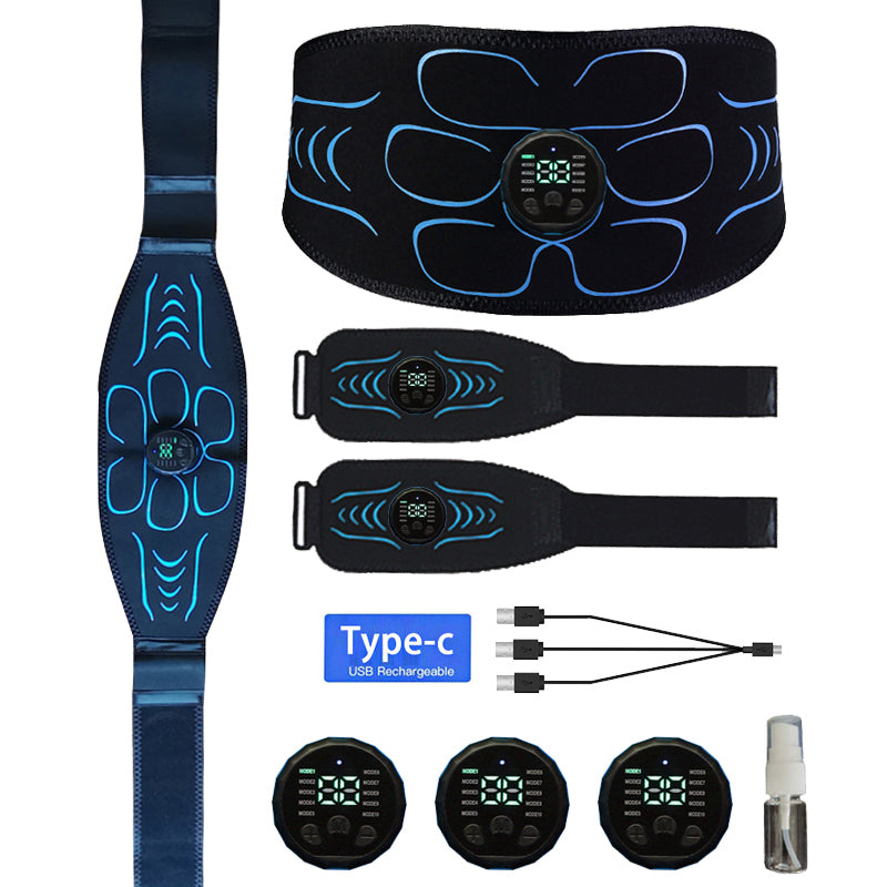 High-Quality EMS Abdominal Toning Belt | Muscle Stimulator for Waist, Arm & Leg | USB Rechargeable, 10 Modes & 39 Levels | 