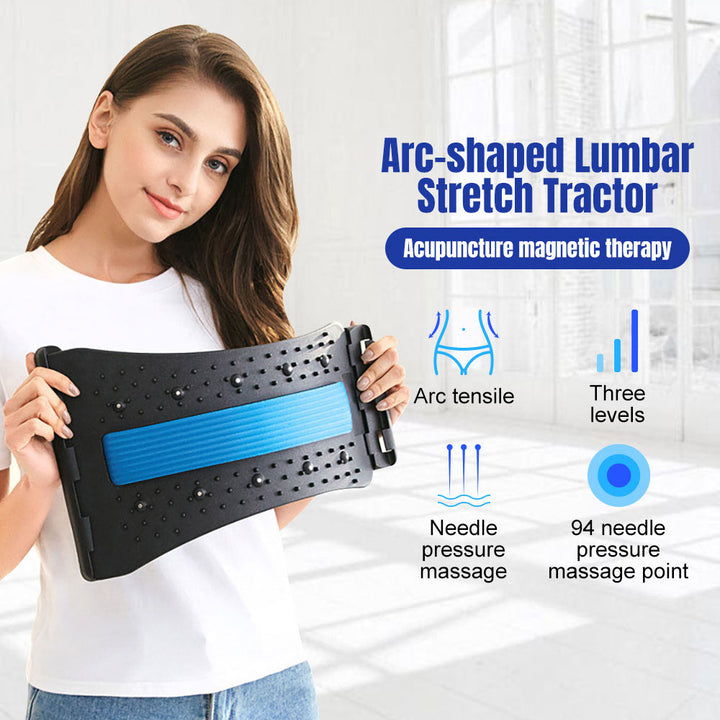 Premium Back Stretcher for Lower Back Pain Relief – 6th Gen Lumbar Support, Magnetic Massage Points, Adjustable Arch fo