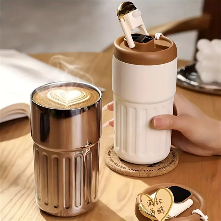 Premium 450ml Thermos Bottle – Smart Temperature Display, 316 Stainless Steel, Vacuum Insulated, Portable Coffee & Thermal Mu