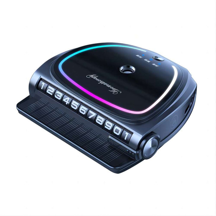 Premium Car Solar Aromatherapy Diffuser – Intelligent Spray, USB & Solar Charging, Add Essential Oils, with Parking Number 