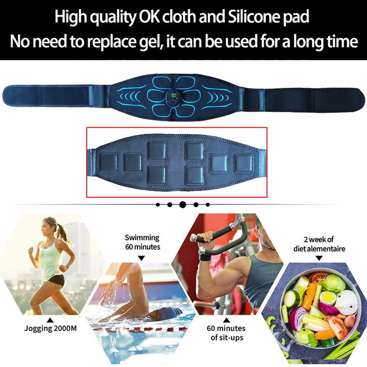 High-Quality EMS Abdominal Toning Belt | Muscle Stimulator for Waist, Arm & Leg | USB Rechargeable, 10 Modes & 39 Levels | 