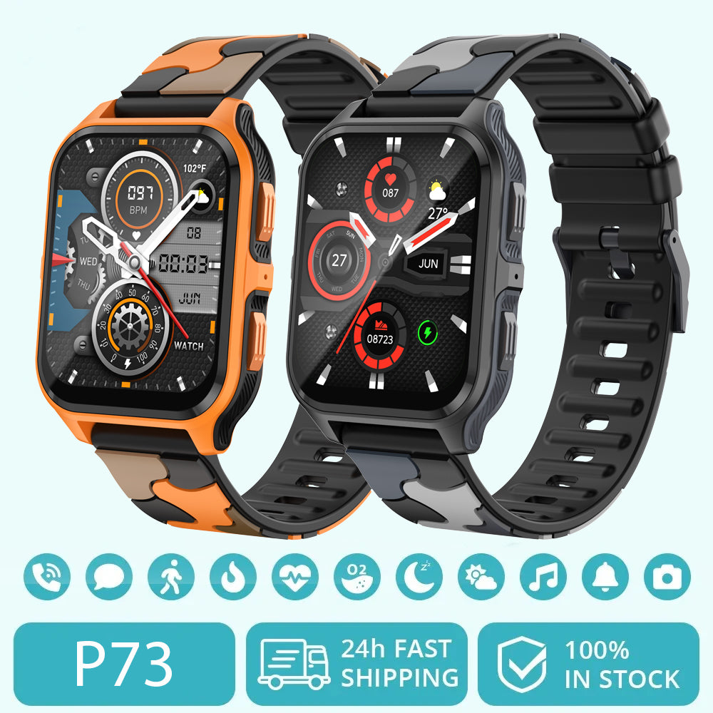 Premium Outdoor Military Smartwatch – 1.9" Bluetooth Call, IP68 Waterproof Fitness Watch for Android & iOS