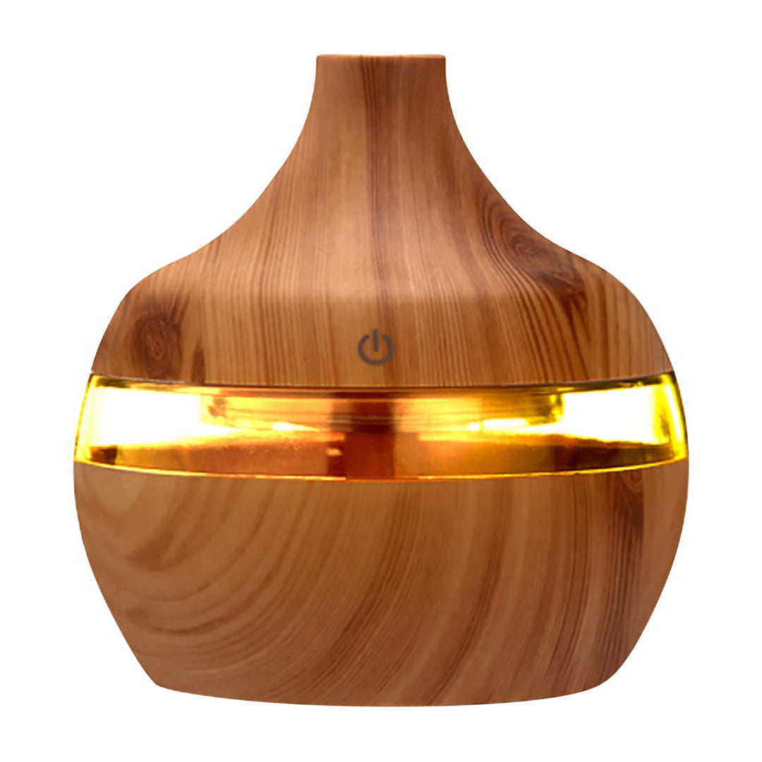 Premium 7-Color LED Aroma Diffuser & USB Humidifier – 300ml Wood Grain Essential Oil Vaporizer for Home, Room, Office