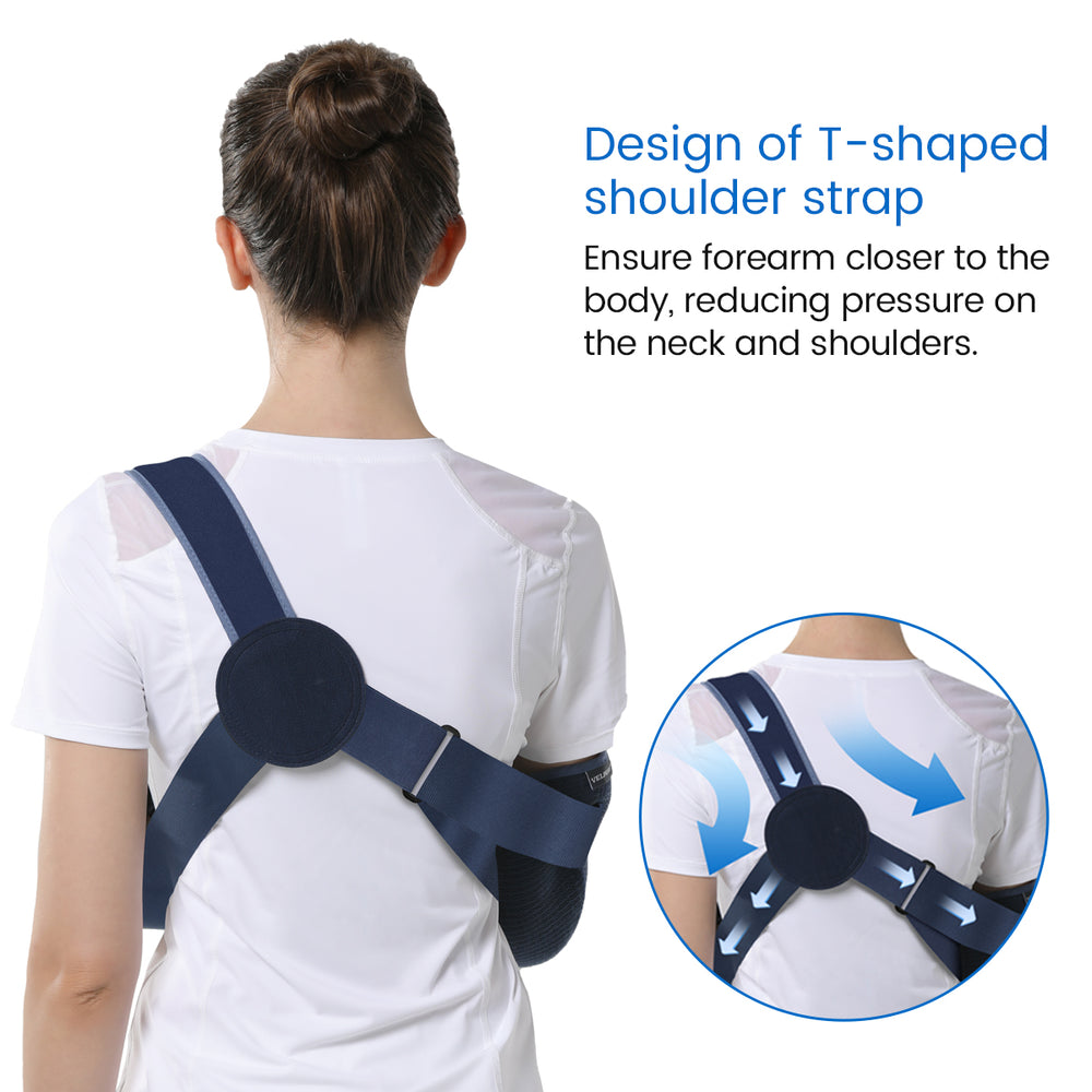 Premium Shoulder Abduction Sling Support with Pillow for Injury Recovery, Medical Immobilizer, Ventilated Mesh, Universal 