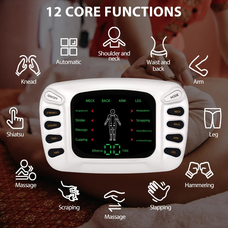 High Quality TENS EMS Muscle Stimulator 16-Mode Electric Acupuncture Body Massager for Pain Relief, Muscle Relaxation,  