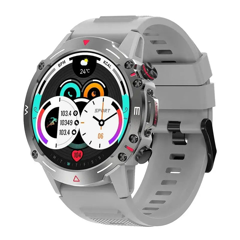 Premium Smartwatch with 1.43" AMOLED Display – Voice Calling, 100 Sports Modes, Military Grade Toughness, Waterproof, 7-Day 