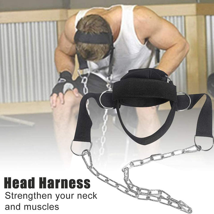 Premium Neck Training Harness for Strength & Muscle Power - Adjustable Head Strap for Weight Lifting & Injury Recovery - 