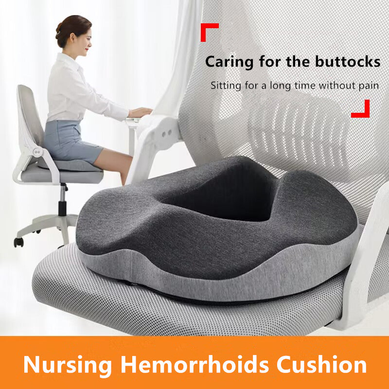 Premium Memory Foam Donut Seat Cushion – Tailbone, Hemorrhoid, Sciatica, and Bed Sore Relief for Office, Travel, or Home Use 