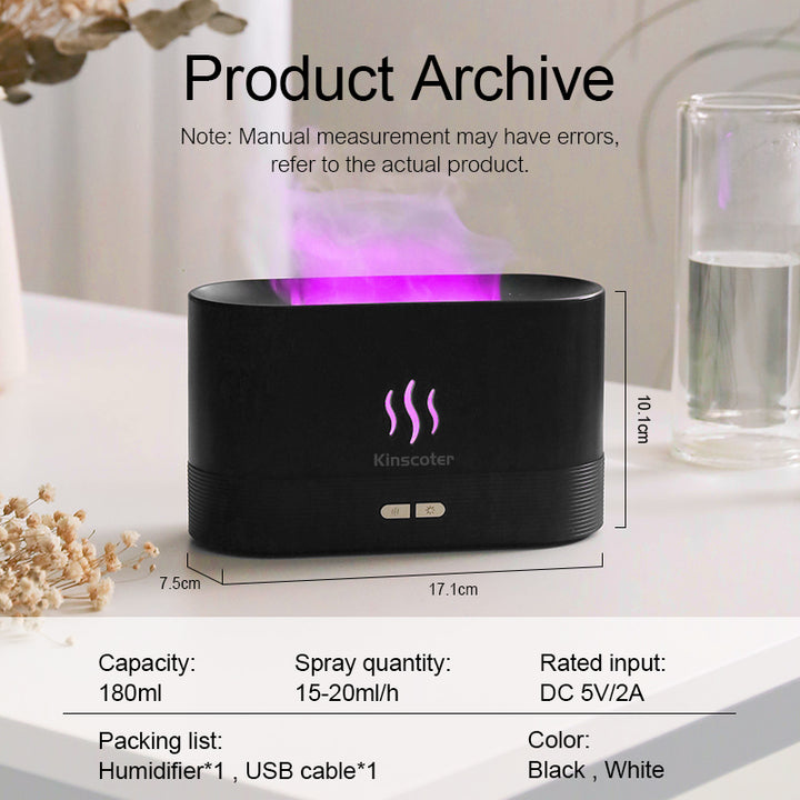 Premium 300ml Flame Aroma Diffuser with Remote Control, Essential Oil Humidifier & 7-Color LED Mist Maker for Home, Auto-Off 