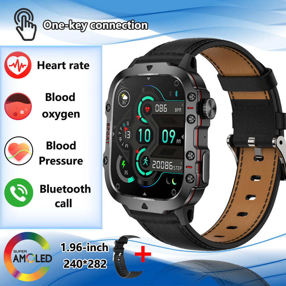 Premium Men's Smartwatch – Full Circle Touch, Bluetooth Call, IP67 Waterproof, Fitness & Health Tracking, 1.3" HD Screen,  