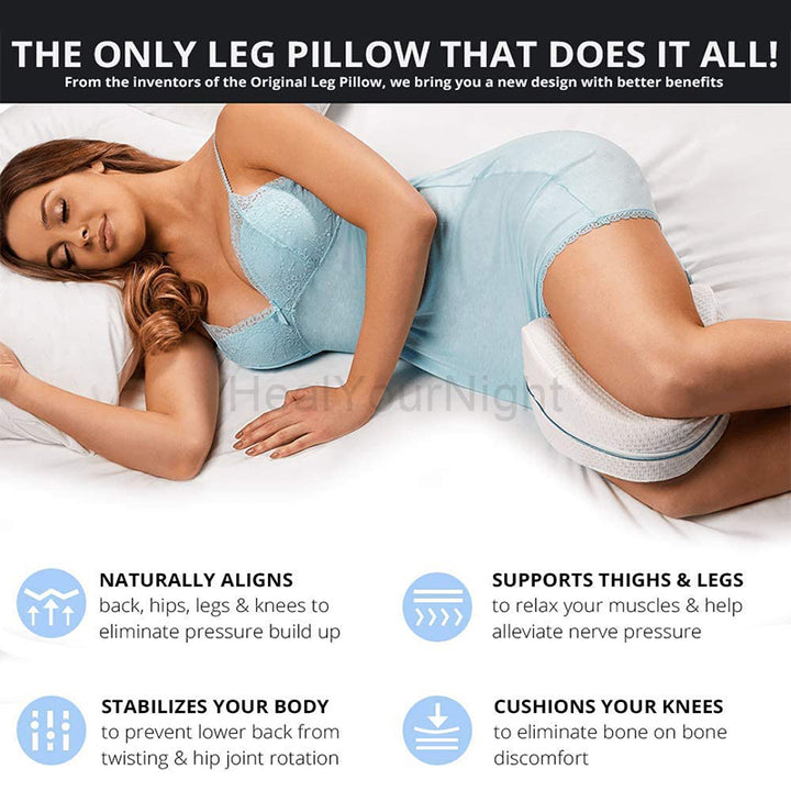 Premium Leg Pillow for Sciatica & Lower Back Pain Relief – Ergonomic Knee Pillow for Pregnant Women, Varicose Veins Care, 