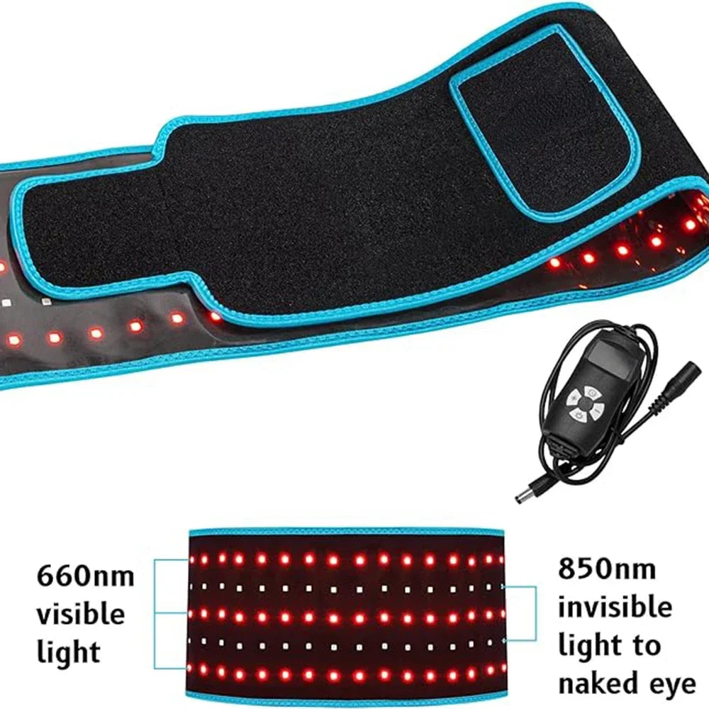 Premium Red & Infrared Light Therapy Belt - 850nm & 660nm LED Slimming Wrap for Fat Burning, Pain Relief, and Full Body 