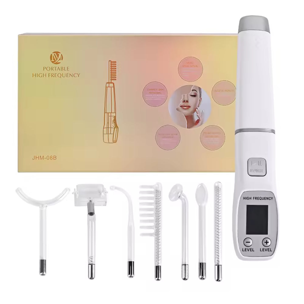 Premium 4 in 1 High Frequency Skin Therapy Wand - Portable Electrotherapy Device for Acne Treatment, Skin Rejuvenation, Anti