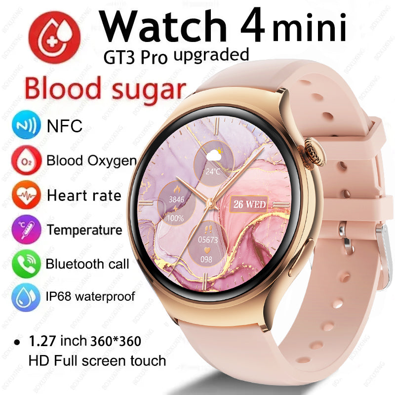 Premium Smartwatch for Women - AMOLED Display, Bluetooth Calling, NFC, GPS, IP68 Waterproof, Multiple Sports Modes, Heart 