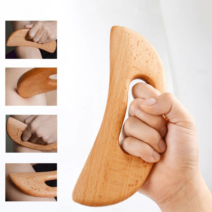 Premium Wooden Gua Sha Tool for Body Massage Therapy, Slimming Scraping Board for Acupoint Massage on Chest, Back, Neck, 