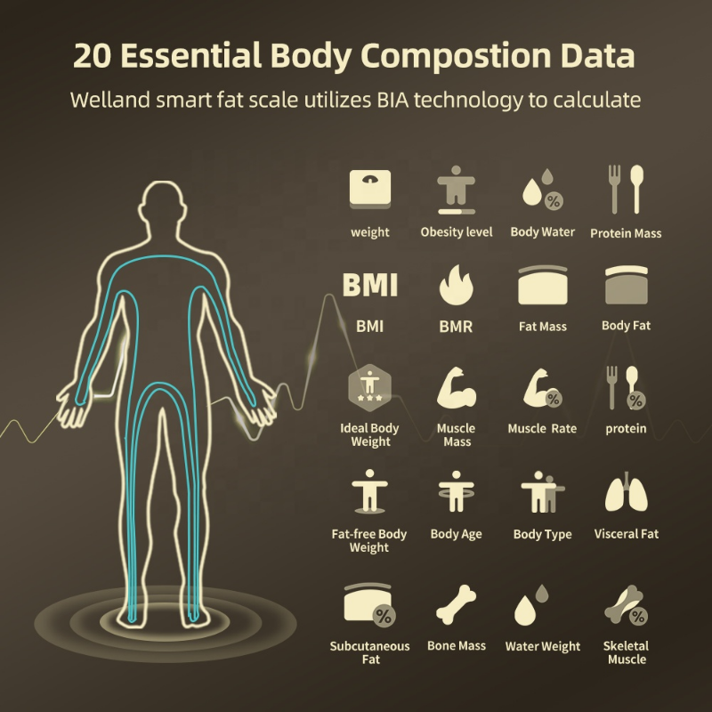 Premium Smart Body Composition Scale - Digital Bioimpedance Scale for Body Fat, Weight & Health Tracking, 2023 New, High 