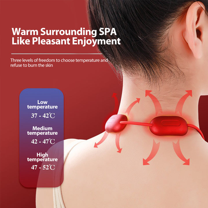 High-Quality Mini Smart Neck and Shoulder Massager - Portable Cervical Spine Relaxer with Heat Compression, 4 Massage Modes &