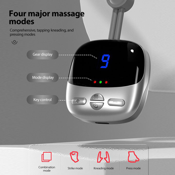 High-Quality Mini Smart Neck and Shoulder Massager - Portable Cervical Spine Relaxer with Heat Compression, 4 Massage Modes &