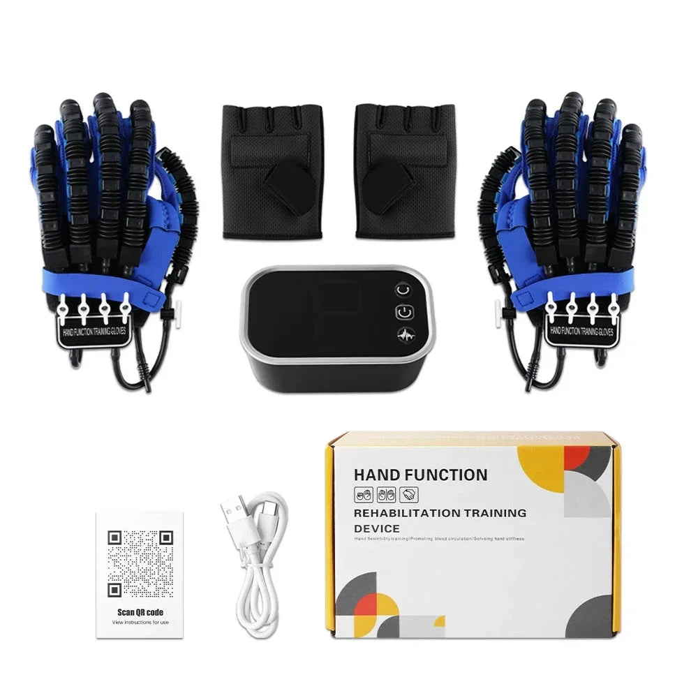 Premium Heated Rehabilitation Robot Gloves for Stroke Recovery - Intelligent Finger Trainer with Voice Announcements, Adjustable