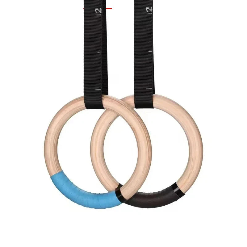 Premium Gymnastics Rings – Adjustable Wooden Rings with Nylon Straps for Kids & Adults, 400kg Load Capacity, Ideal for Home