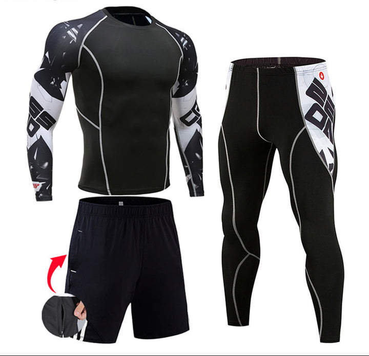 Premium Men’s Compression Sportswear Set – Gym Tights & Rashguard, Workout & Running Tracksuit, Training Clothes for Jogging