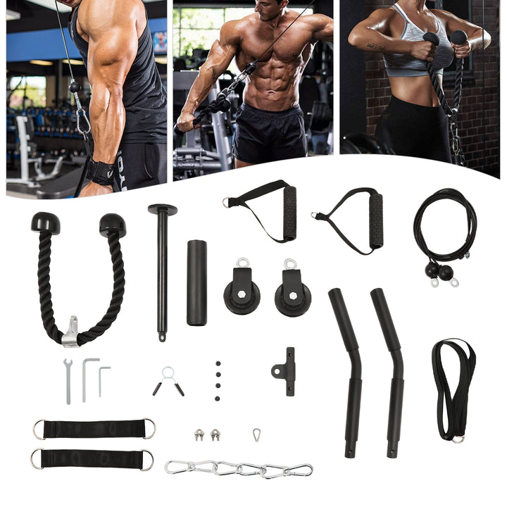 Premium Cable Pulley System – Adjustable Gym Fitness Equipment for Lat Pull, Tricep, Bicep, Back & Shoulder Workout, High 