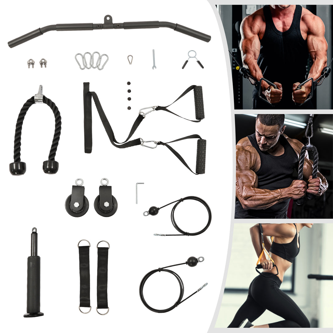 Premium Cable Pulley System – Adjustable Gym Fitness Equipment for Lat Pull, Tricep, Bicep, Back & Shoulder Workout, High 