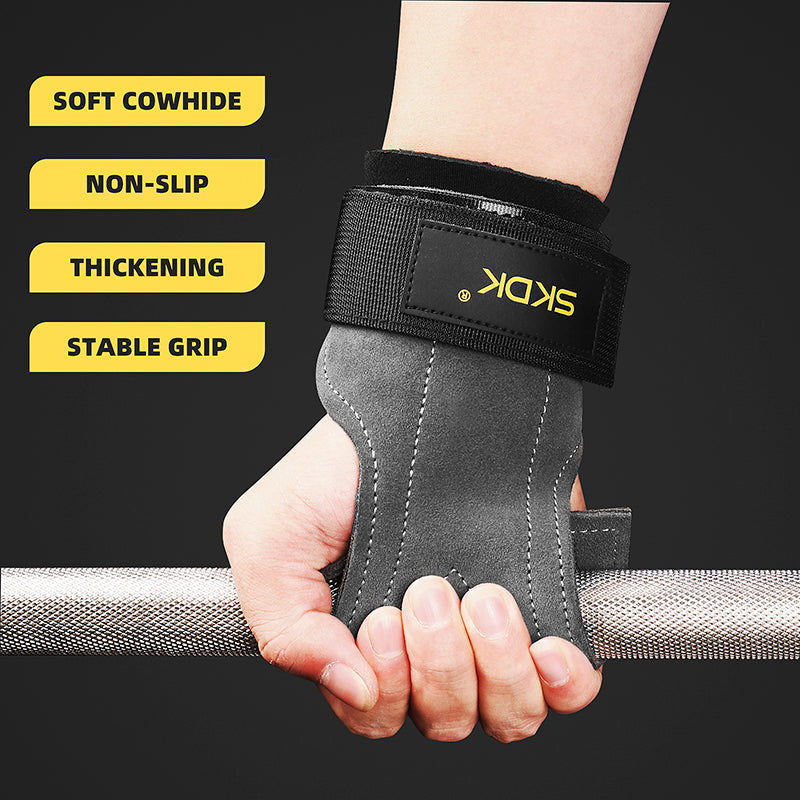 Premium Cowhide Gym Grips - Palm Guards & Protectors for Weightlifting, Gymnastics & Fitness Training - Durable Workout 