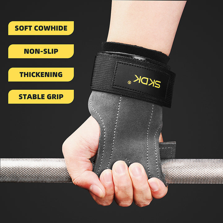 Premium Cowhide Gym Grips - Palm Guards & Protectors for Weightlifting, Gymnastics & Fitness Training - Durable Workout 