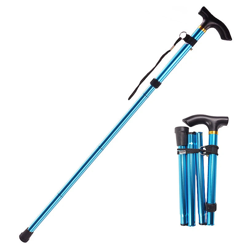 Premium Multifunctional Walking Stick – Telescopic Hiking Cane, Folding Trekking Poles for Seniors, Lightweight Aluminum 