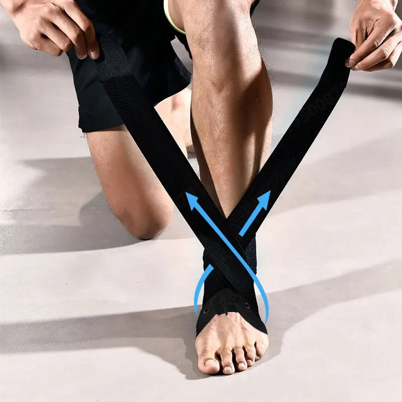 Premium Adjustable Ankle Brace Support for Sports - Lace Up Stabilizer Straps for Sprained Foot - Compression Sleeve - Availa