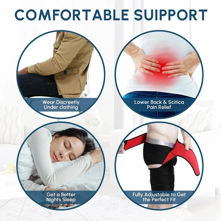 Premium Groin Hip Brace for Sciatica Pain Relief - Adjustable Compression Wrap for Injury Recovery, Supports Hamstring