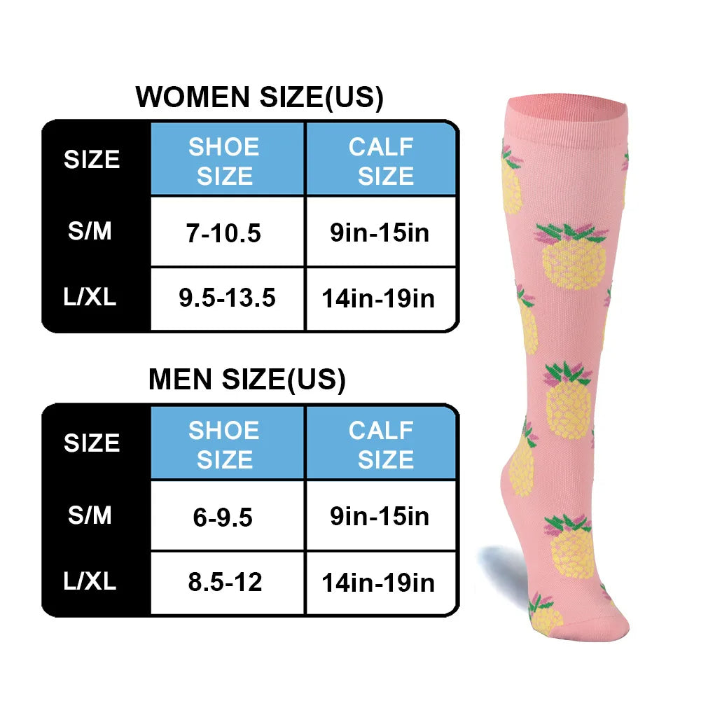 Premium Cycling Compression Socks for Men & Women – Prevent Varicose Veins, Edema & Diabetes – Knee Support for Running,