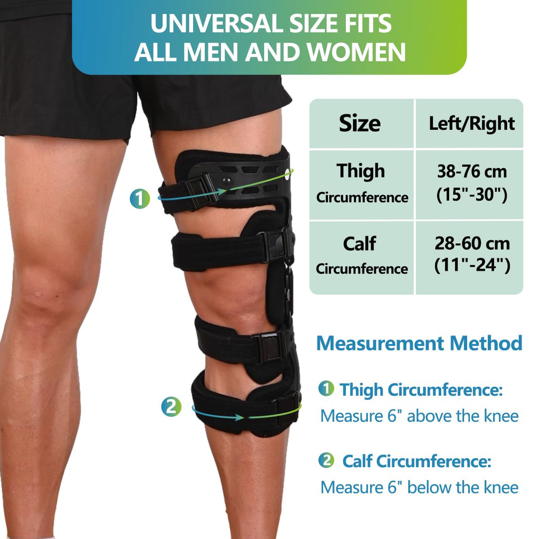 Premium Adjustable Knee Brace for ACL, Meniscus & Ligament Injuries | ROM Hinged Orthopedic Support for Men & Women | Optimal Stability & Comfort - StrengthXPhysiotherapy
