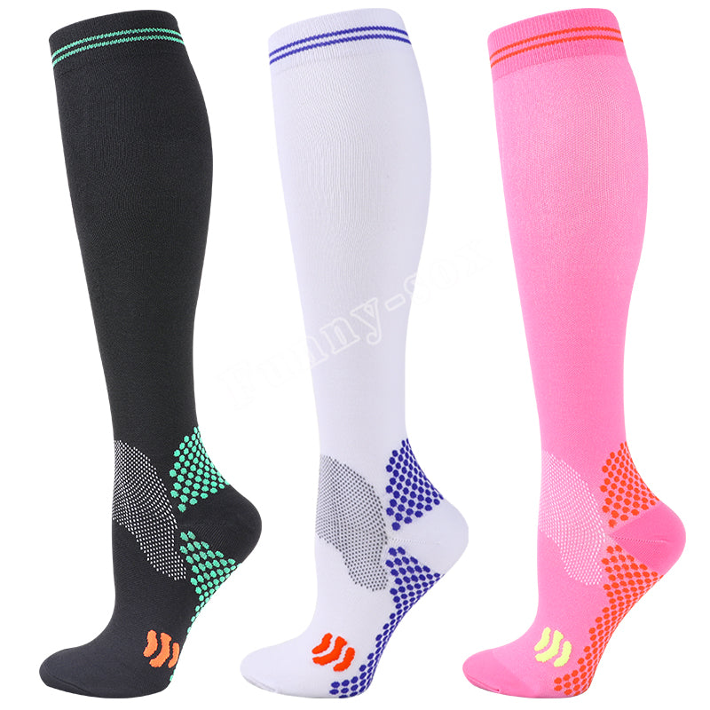 Premium Compression Socks for Men & Women – 20-30 mmHg Support for Varicose Veins, Running, Cycling, Football, Soccer – 