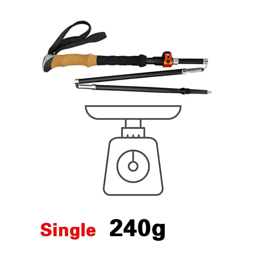 Premium Ultralight Folding Trekking Pole – Adjustable Telescopic Walking Stick, Aviation-Grade Aluminum Alloy, EVA Anti-Slip Handle, Portable for Hiking, Camping, and Outdoor Adventures - StrengthXPhysiotherapy