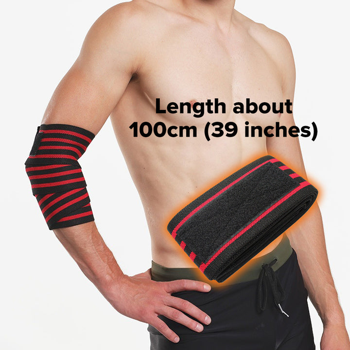 Premium Elbow Strap Bandage for Weightlifting & Fitness – 100cm Long Breathable Support Brace for Gym, Bench Press, Sports 
