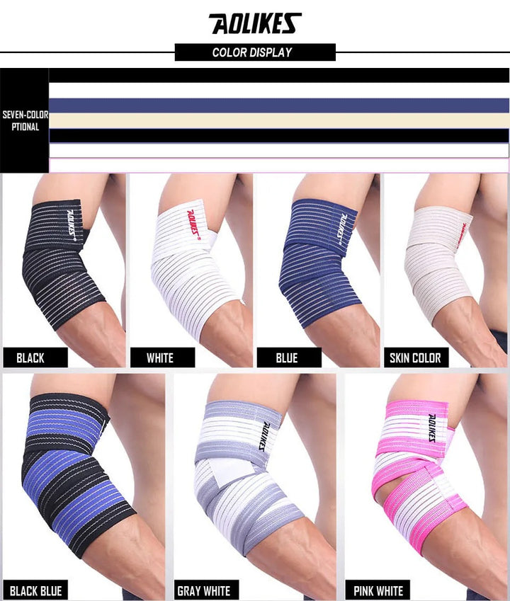 Premium Elbow Strap Bandage for Weightlifting & Fitness – 100cm Long Breathable Support Brace for Gym, Bench Press, Sports Injury Protection - StrengthXPhysiotherapy
