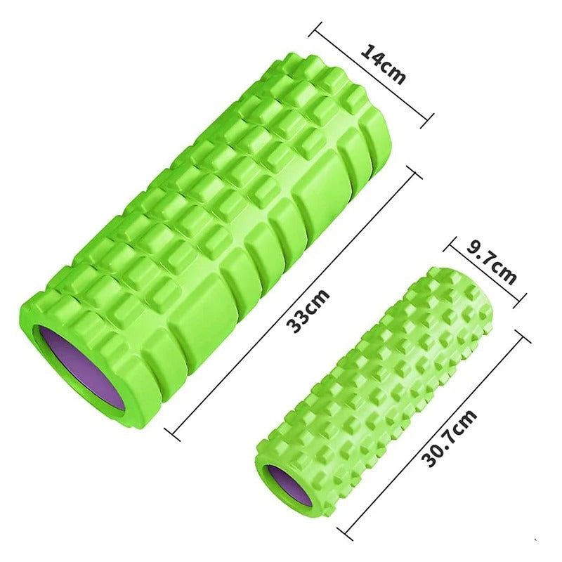 Premium Yoga Foam Roller for Muscle Recovery and Back Massage, 33*14cm Grid Axis Design, High-Density Foam, Ideal for Muscle Pain Relief, Flexibility Training, and Myofascial Release - StrengthXPhysiotherapy