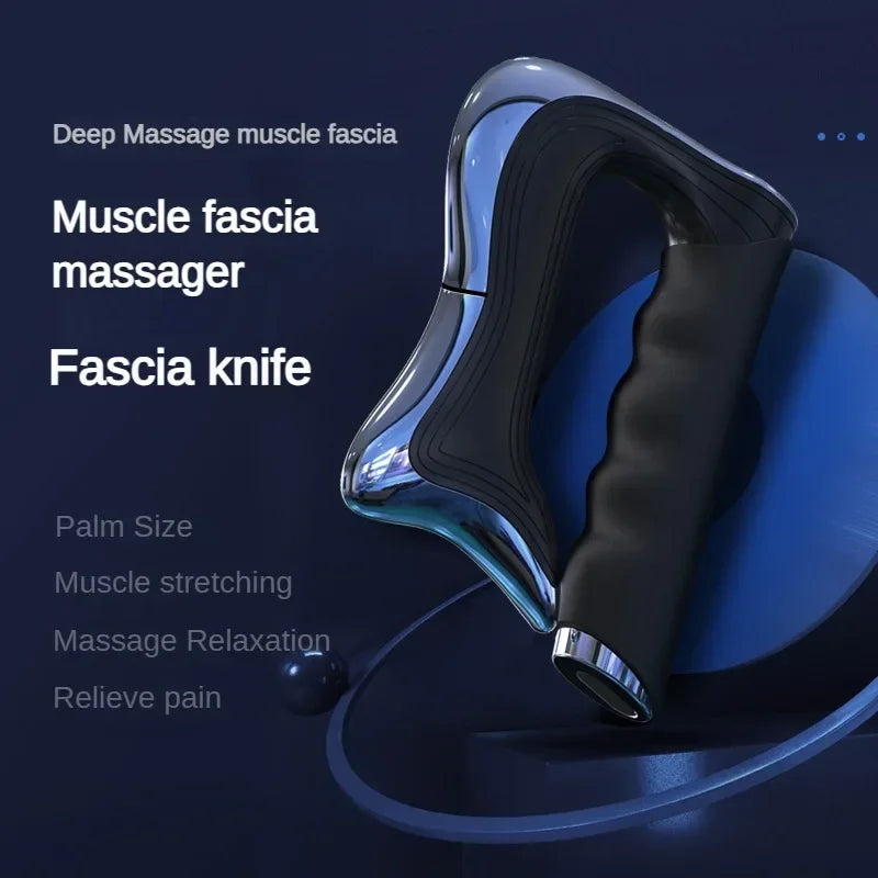 Premium Electric Fascial Tissue Gua Sha Tool - Deep Tissue Muscle Massager with NMES, Microcurrent Vibration, 3-Level   