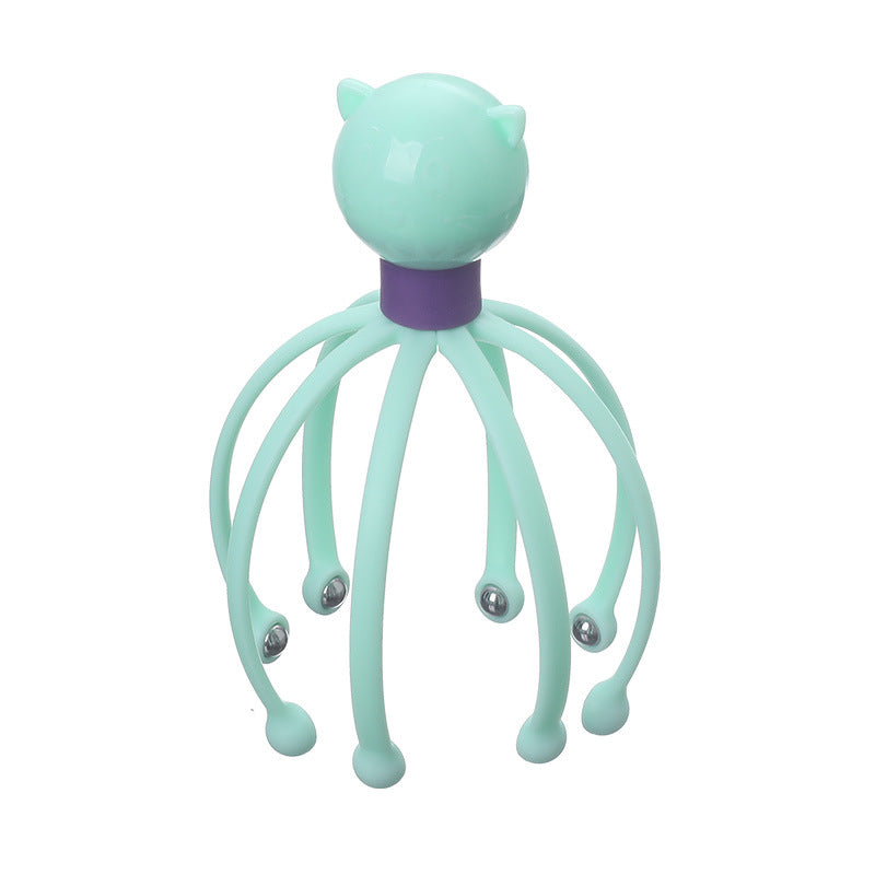 Premium Head Massager - Octopus Scalp Scratcher with Stainless Steel Tentacles for Deep Tissue Relaxation, Acupoint