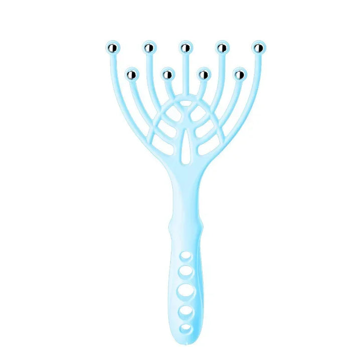 Premium Head Massager - Octopus Scalp Scratcher with Stainless Steel Tentacles for Deep Tissue Relaxation, Acupoint