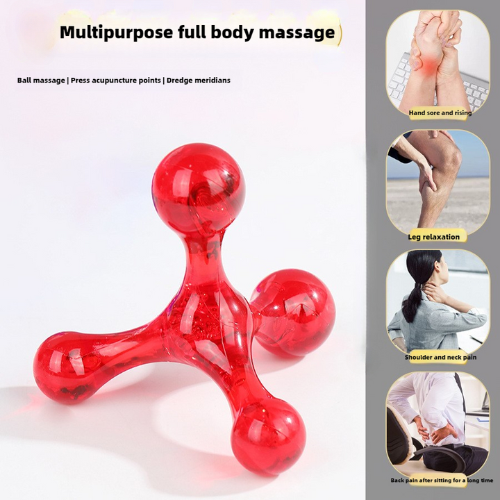 Premium Portable Body Massager - Mini Four Balls Travel Massager for Trigger Point Therapy, Head, Back, Foot, and Leg