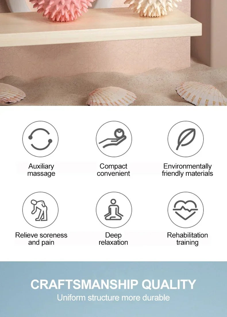 Premium PVC Spiky Massage Ball for Trigger Point Therapy, Pain Relief, and Plantar Fasciitis Treatment, 6cm Hedgehog Massage Ball for Foot & Hand Muscle Recovery - StrengthXPhysiotherapy